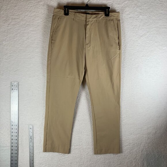 J.Crew Chino Pants Men's 33 X 30‎ Khaki Polyester Thompson Flex Tapered Leg 9783 - Picture 1 of 13